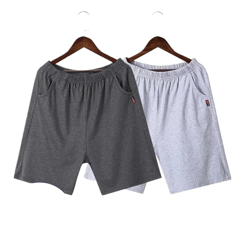 Pajama Pants Men Shorts Combed Cotton Casual Summer Home Sports Loose Cropped Pants Plus Size Solid Color Student Sleeping Pants