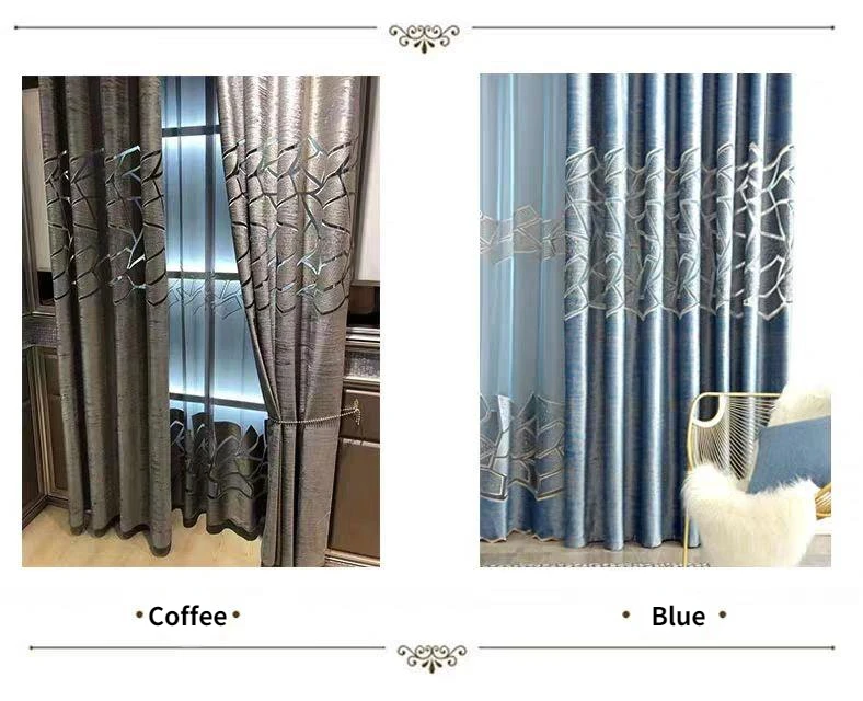 cortinas de luxo europeu para sala estar semi blackout tule premium crack geométrica personalizado sala jantar quarto decoração casa marrom