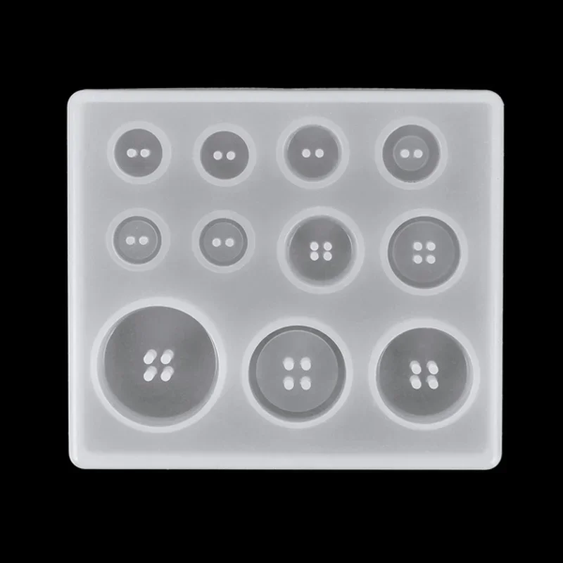 Silicone mold button mold DIY Silicone Mold Resin Button DIY Handmade Resin Mold with Hole Pendant Button Non-stick Art Decor Cake Baking Tools