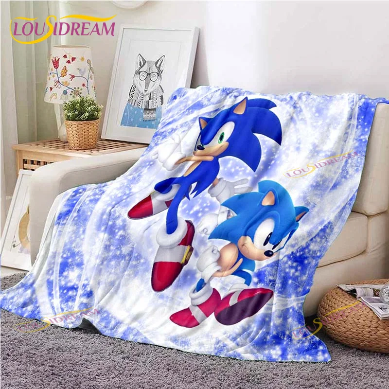 Sonic Ultra Soft Blanket Sublimation Cartoon Covered Bedding Flannel for Children and Adult Bedrooms Decor Acrylic |