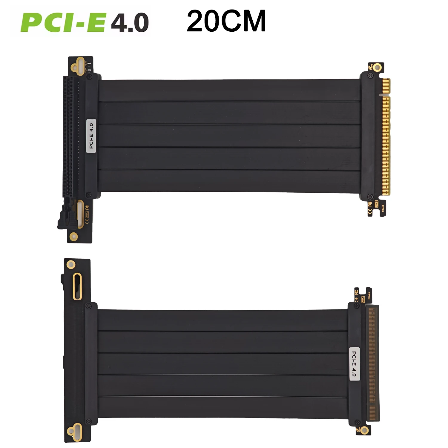 Pci4 Riser Cable Multiple Gpu 200mm PCIe 4.0 X16 Riser Cable for PCIe 4.0/3.0 GPUs, Such as GeForce ...