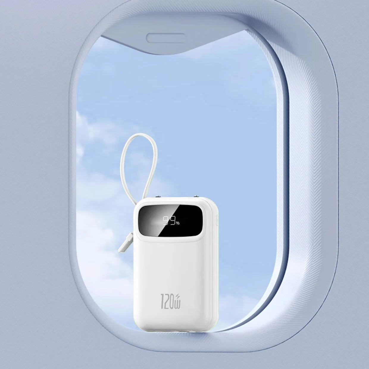 Xiaomi 120W 50000mAh Power Bank Built-In Retractable USB-C & Lightning Cable for iPhone 16 Samsung S25 Xiaomi Poco120 Huawei 6