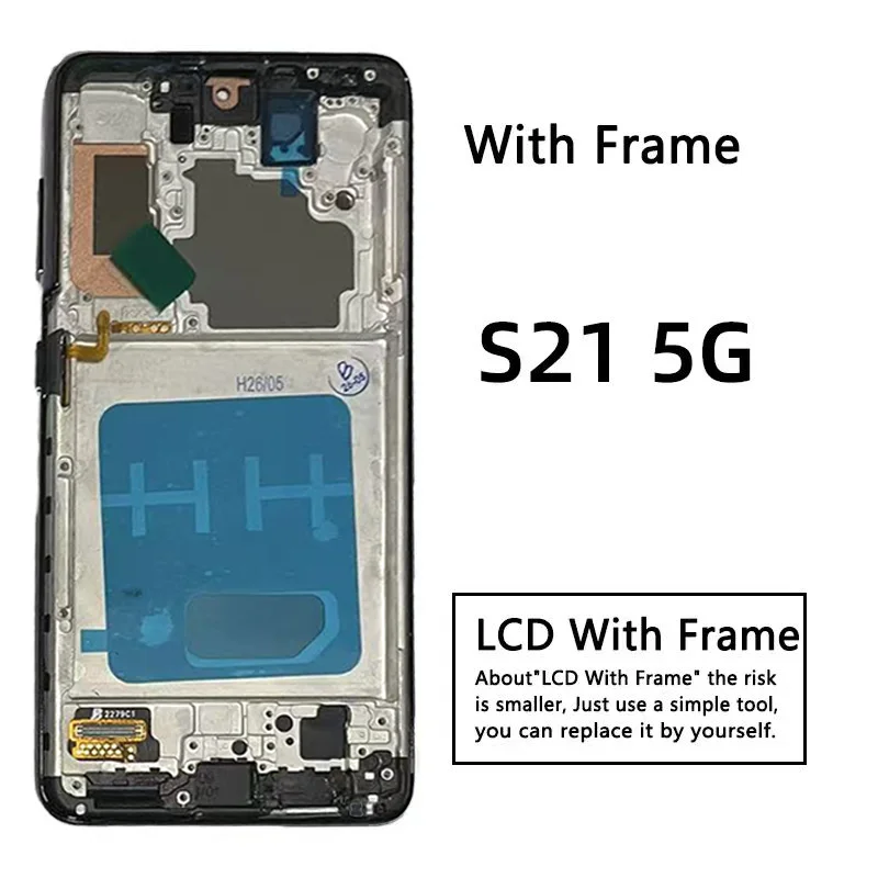 Schermo TFT Per Samsung S21 5G G991B G991N G991U Display LCD Touch Screen Digitizer Per Samsumg S21 LCD con Cornice - Image 3