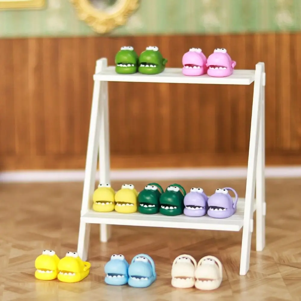 1 Pair Round Toe Ob11 Doll Slippers Mini Simulation Mini Dinosaur slippers Cartoon Silicone Silicone Dinosaur slippers