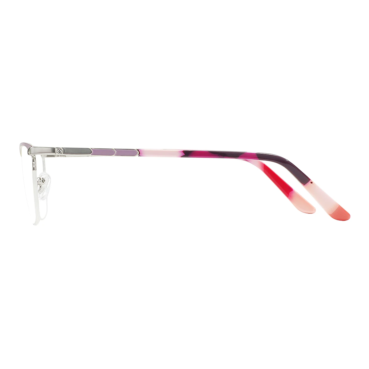 Women Cat Eye Eyeglasses Half Rim Metal Glasses Frame With Spring Hinge For Prescription Lens