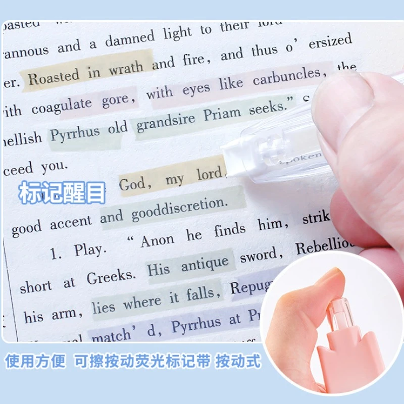 Cute Fluorescent Light Color Press Correction Tape Scrapbook DIY Decoration Diary Notebook Key Content Student Stationery