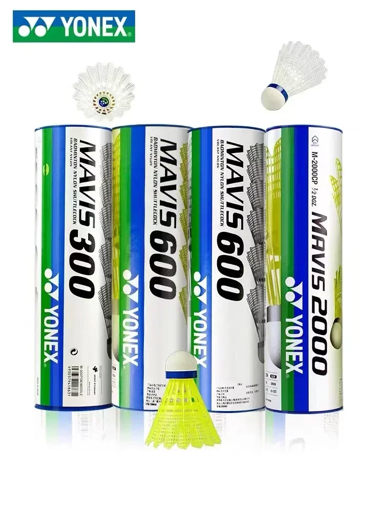 Yonex Mavis 2000 600 500 350 300 Badminton 6 Piece Nylon Ball Fluorescent Ball Competition Badminton Training Durable and Stable