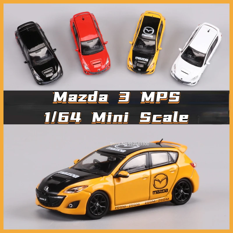 

GCD 1/64 Mini Scale Mazda 3 MPS Alloy Diecast Toy Car Model Simulation Vehicle Collectible Model Toys for Boys Birthday Gifts