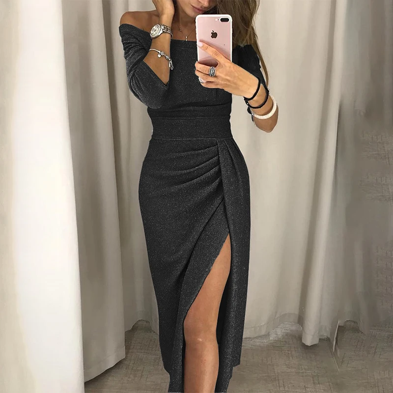 

Party Dress Fashion Sexy Long Skirt Ladies Elegant Dress Plus Size Dress Ladies Casual Evening Dress Sequined Slim Dress 2023