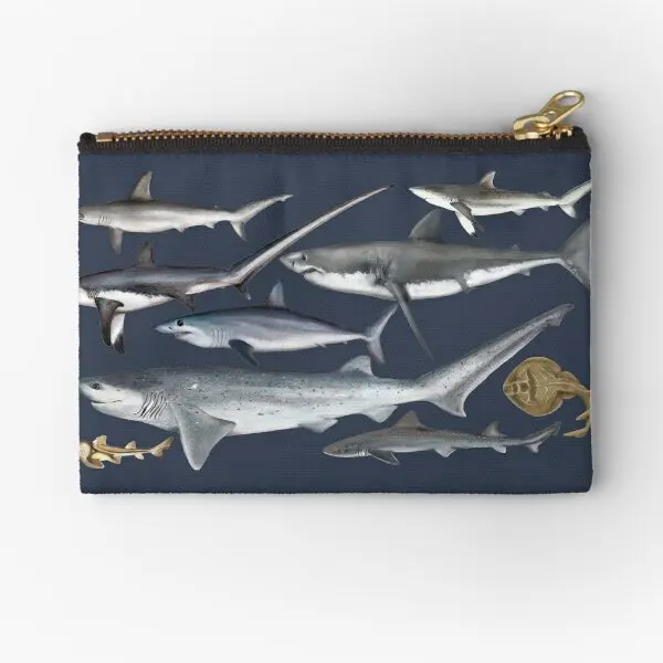 

Sharks Sharks Eveywhere Sharks Zipper Pouches Coin Men Small Money Storage Key Cosmetic Bag Women Underwear Packaging Panties