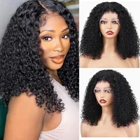 Perruque Bob Courte 8-14 Pouces Cheveux Humains Naturels Ondulés Profonds, Densité 200, Perruque Frontale Complète 13x4 HD Water Wave pour Femmes 2