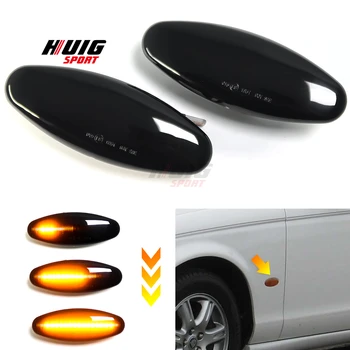 For Jaguar S-Type /XK8/XKR 1997-2007 XJ X350 2004-2006 LED Dynamic Side Fender Marker Smoke Amber Turn Signal Light Sequential 1