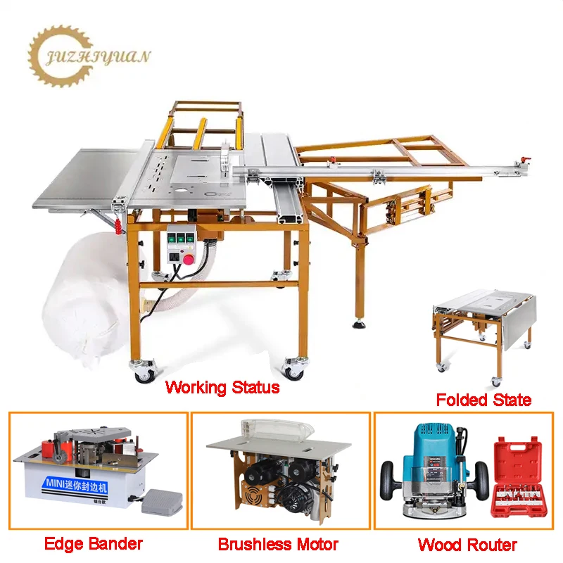 

Woodworking Set Brushless Multifunctional Radial Arm Saw Table Woodworking Complete Set of Precision Dust-free Cutting Saw Table