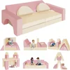 8PCS Modular Kids Play Couch,Kid's Foam Couches for Playroom,Toddler to Teen Sectional Sofa Play Set,Childrens Nugget Couch 1