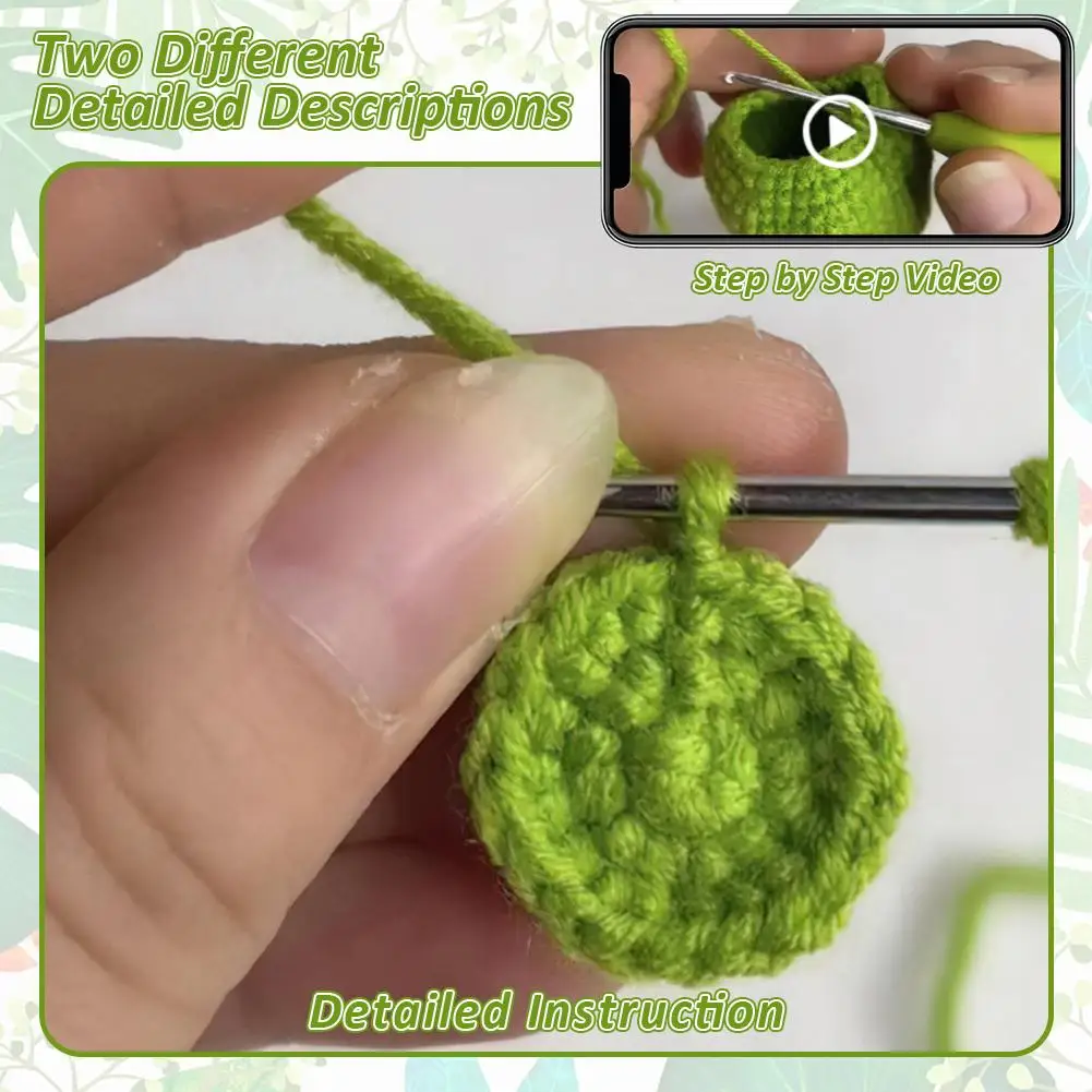 Handmade Doll Crochet Material Kit Cartoon Dinosaur With Crochet Hook Marker Buckle Wonderful Gifts For Lovers Beginners
