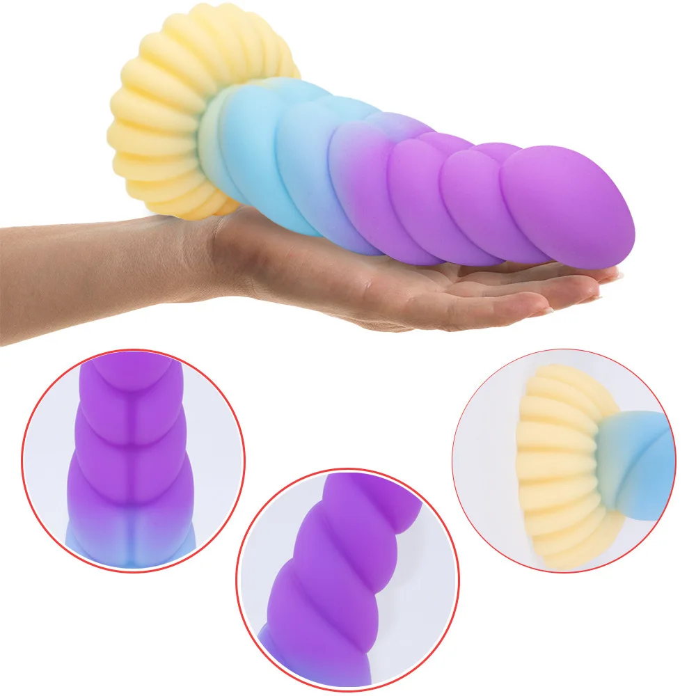 Spiral Anal Dildo Realistic Butt Plug With Pull Beads For Men Women_voghion.com