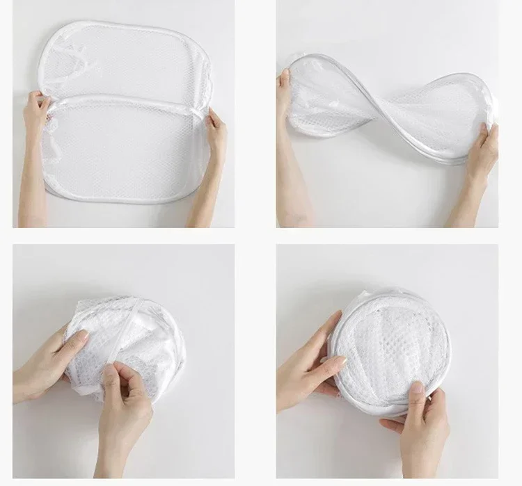 Foldable Mesh Laundry Basket For Dirty Clothes Storage_voghion.com