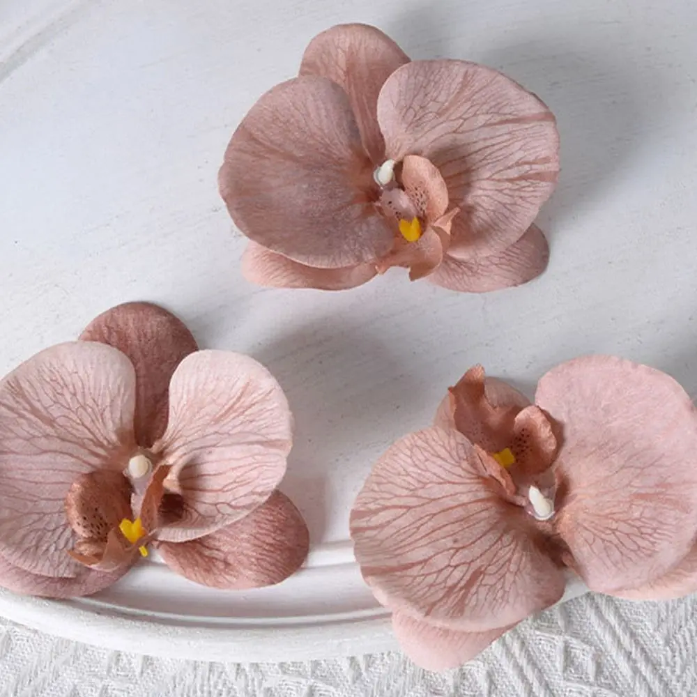 Artificial flowers Simulated Silicone Cotton 3D Printing Butterfly Orchid Handmade Accessories Wedding Decoration DIY