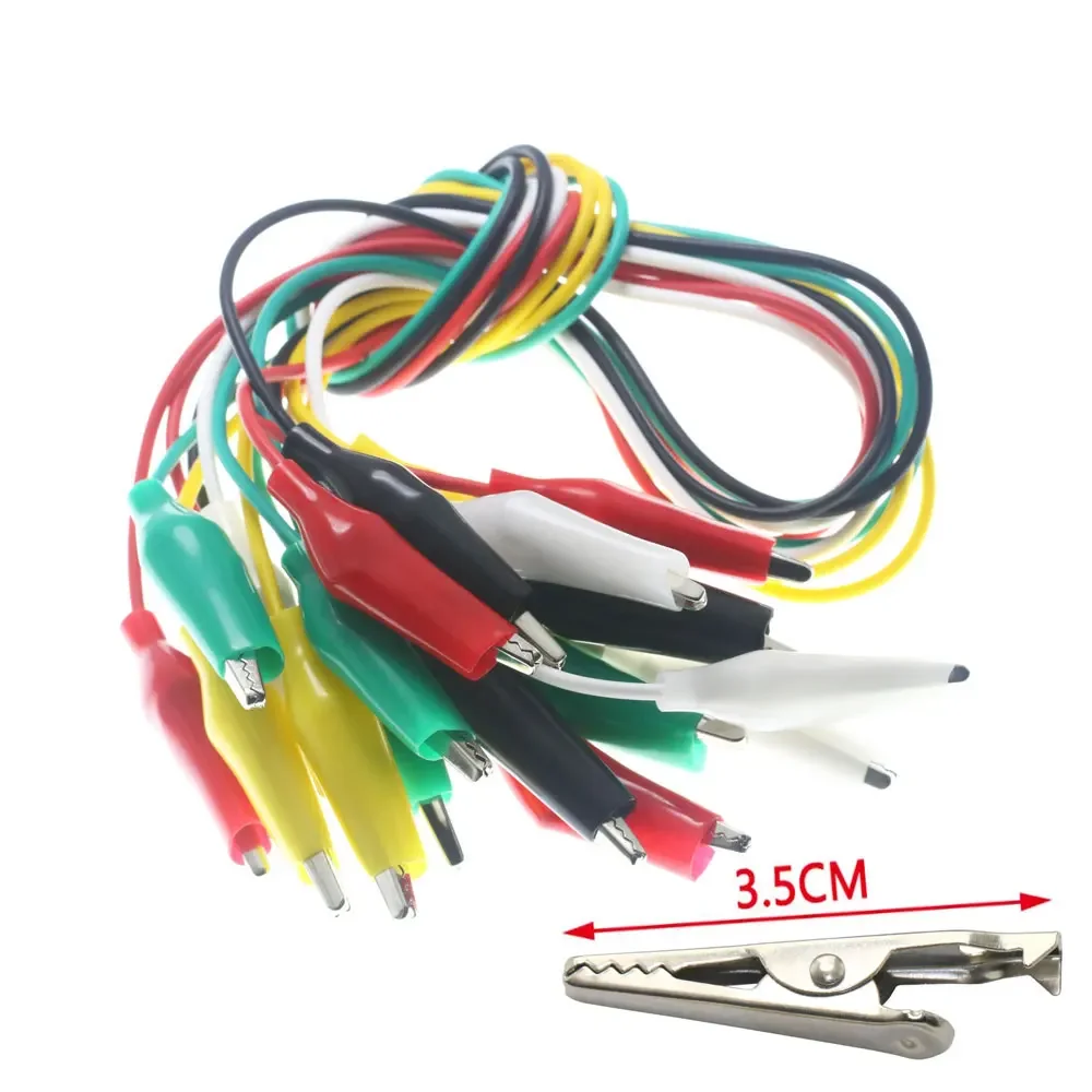 10PCS Alligator Clips Electrical DIY Test Leads Double Head Test Jumper Wire 50CM,alligator clips,electric test clamp,test probes,test leads,test lead wire,electrical test wire
