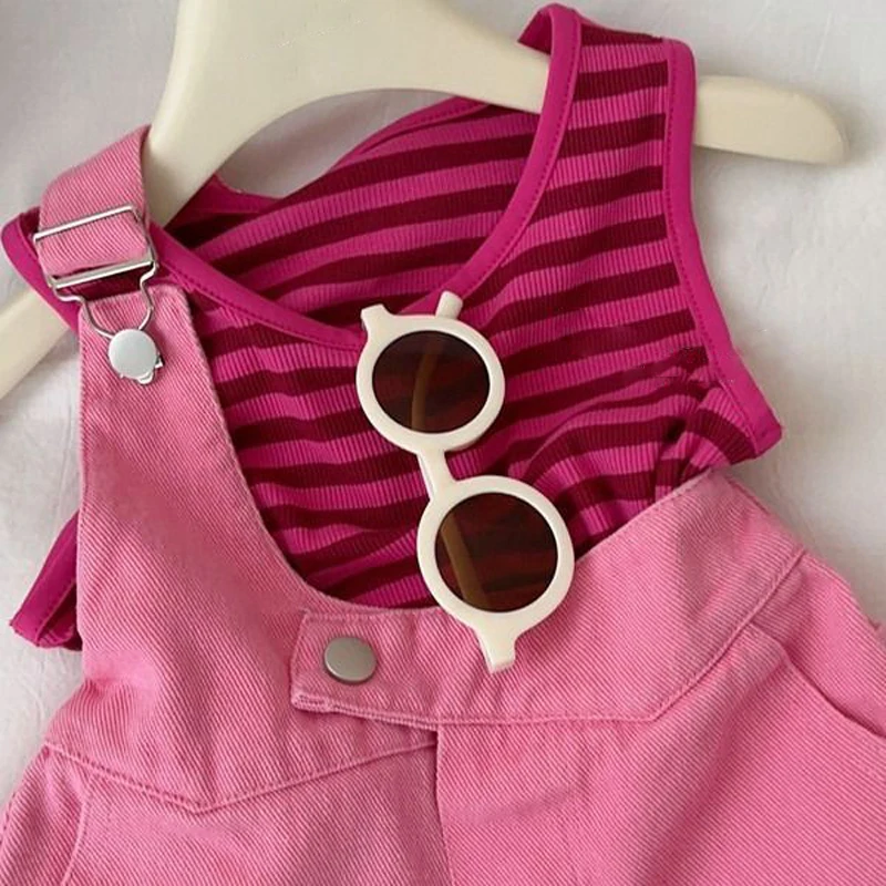 Denim Suspender Shorts Set 2