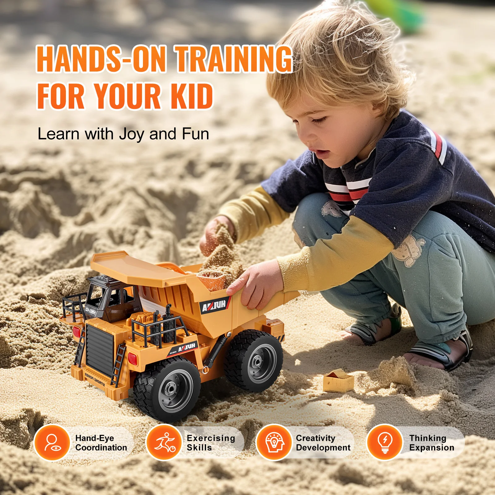 VEVOR RC Car Children Toys Remote Control Dump Truck Toys 9-Channel with Batteries for Toddlers Boys Electric Car Kids Toys Gift 6