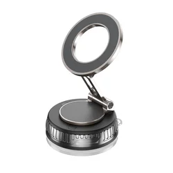 Magnetic 15W Car Wireless Charger with 360° Rotation and Foldable Aluminum Stand (Holder Edition)