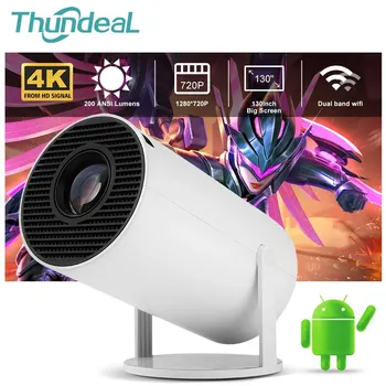 Thundeal 안드로이드 와이파이 스마트 휴대용 프로젝터, 1280 720P 풀 HD, 사무실 홈 시어터 비디오 미니 프로젝터, HY300