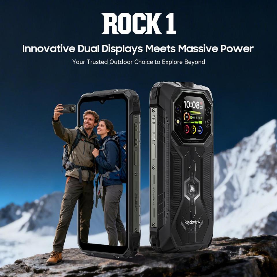 Blackview ROCK 1 Rugged Phone 8GB+256GB 6.56'' Android 16 Helio G81 15000mAh 55W Charge NFC 4G Smartphone