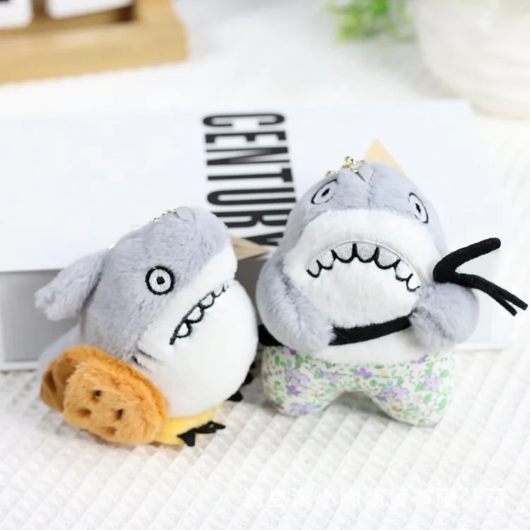 

1 шт., 10 см, Netflix, милая искусственная плюшевая игрушка, Акула, вилка, кукла, сумка, подвеска, брелок, искусственная игрушка
