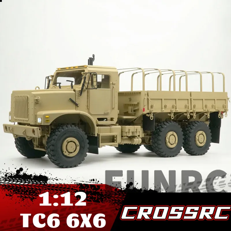 CROSSRC 1/12 RC 자동차, TC6 6X6 6WD 키트, 전기 리모컨 모델 자동차 시뮬레이션, 군용 트럭, 성인 어린이 장난감, 크롤러 자동차