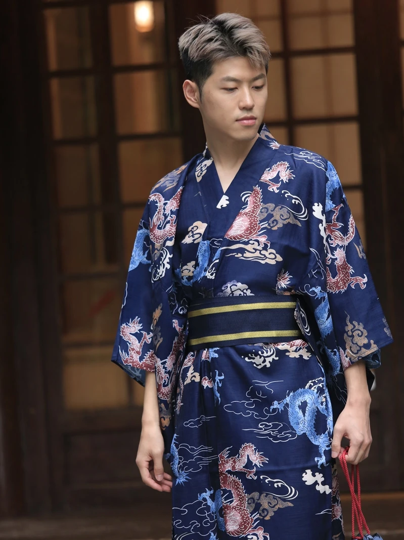 Традиционные мужские комбинезоны Longyun, официальная одежда, японское осенне-зимнее кимоно, не мнется