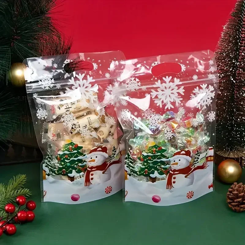50 teile/satz Frohes Neues Jahr Weihnachten Brot Verpackung Taschen Hnadle Santa Claus Toast Liefert Für Zuhause Handgemachte Geschenk Taschen – Detail 1