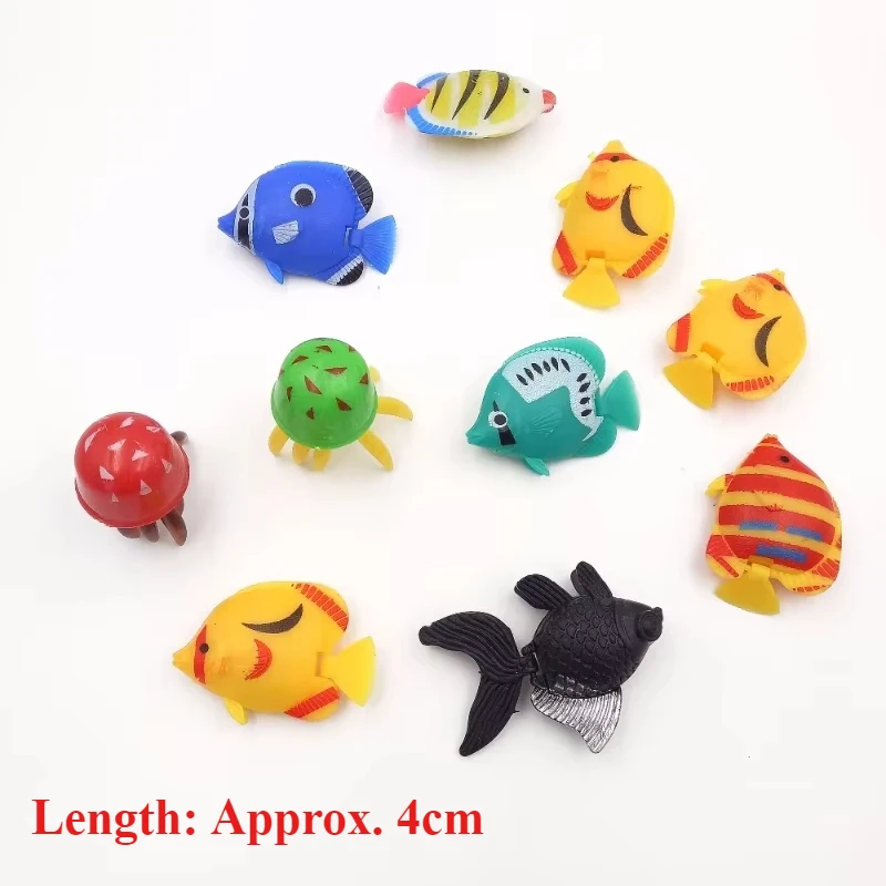10pcs Aquarium Plastic Artificial Fish Colorful Tropical Fishes Ornaments for Aquarium Floating Fish Decor fish tank ornaments,fish tank decorations,aquarium ornaments,mini landscape ornaments