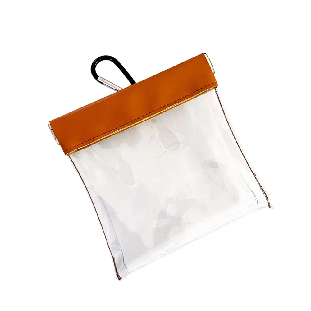 Golf Tees Pouch with Clip - Transparent Storage Bag for Outdoor Sports Accessories