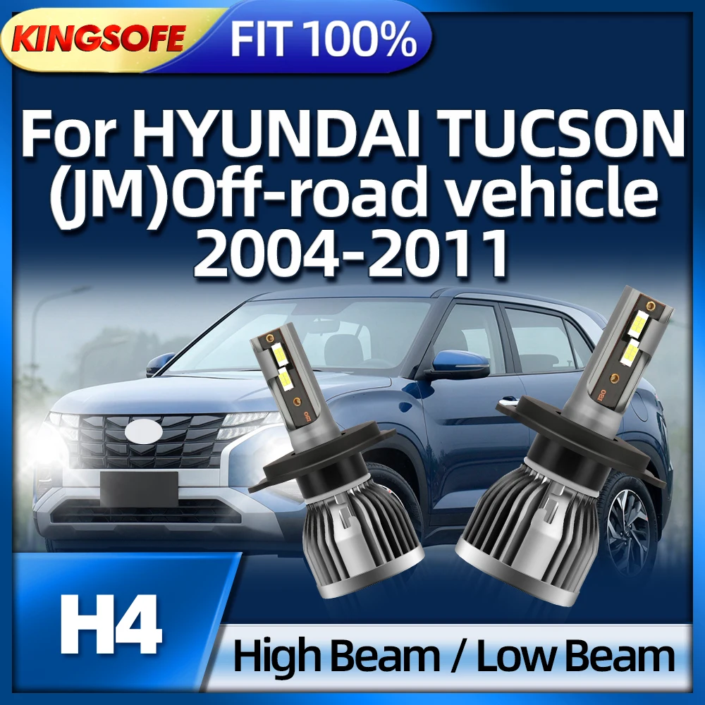 

KINGSOFE 6000K H4 Bulb Led Lamp Car Headlight For HYUNDAI TUCSON JM Off-road Vehicle 2004 2005 2006 2007 2008 2009 2010 2011