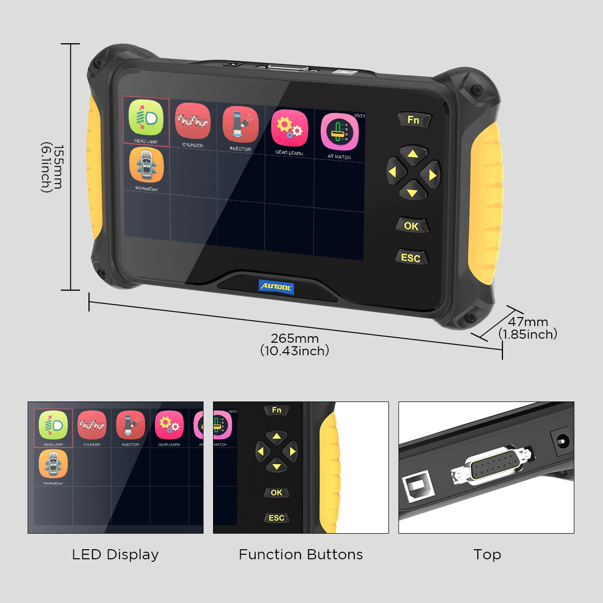 AUTOOL CS606 자동 obd2 스캐너 obdii 진단 도구 21 재설정 엔진 abs srs sas epb dpf 헤드 램프 코드 리더 스캔 도구