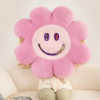 58/83cm Smiling Face Sunflower Plush Pillow Stuffed 8-petal Flower Plant Seat Cushion Party Home Decor Gift 2