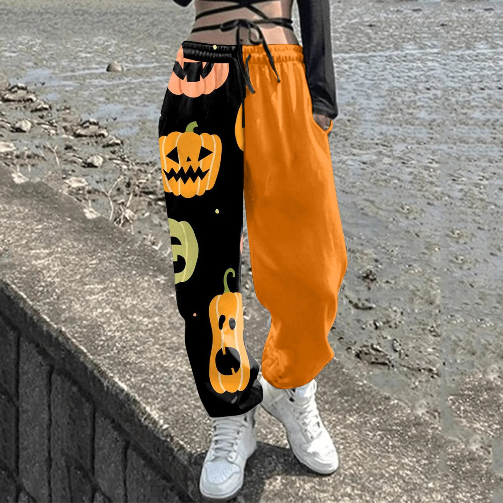 2023 Halloween Women's Pants 3D Printing Casual Harlan Pants Versatile Straight Leg Pants Fashion Knee Length Pants Sports Pants men s stockings sexy over the knee blue striped football sports socks boy student middle stockings exotic apparel mans underwear