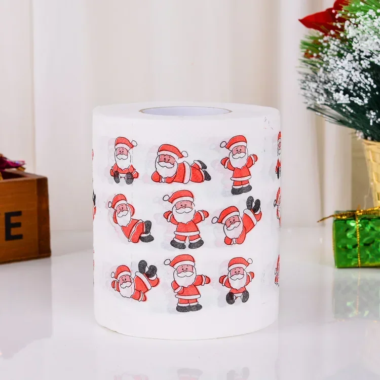 Toilet Paper Christmas Pattern Series Roll Paper Santa Claus Reindeer Hygienic Creative Toilet Papers Rolls Funny Napkins toilet paper