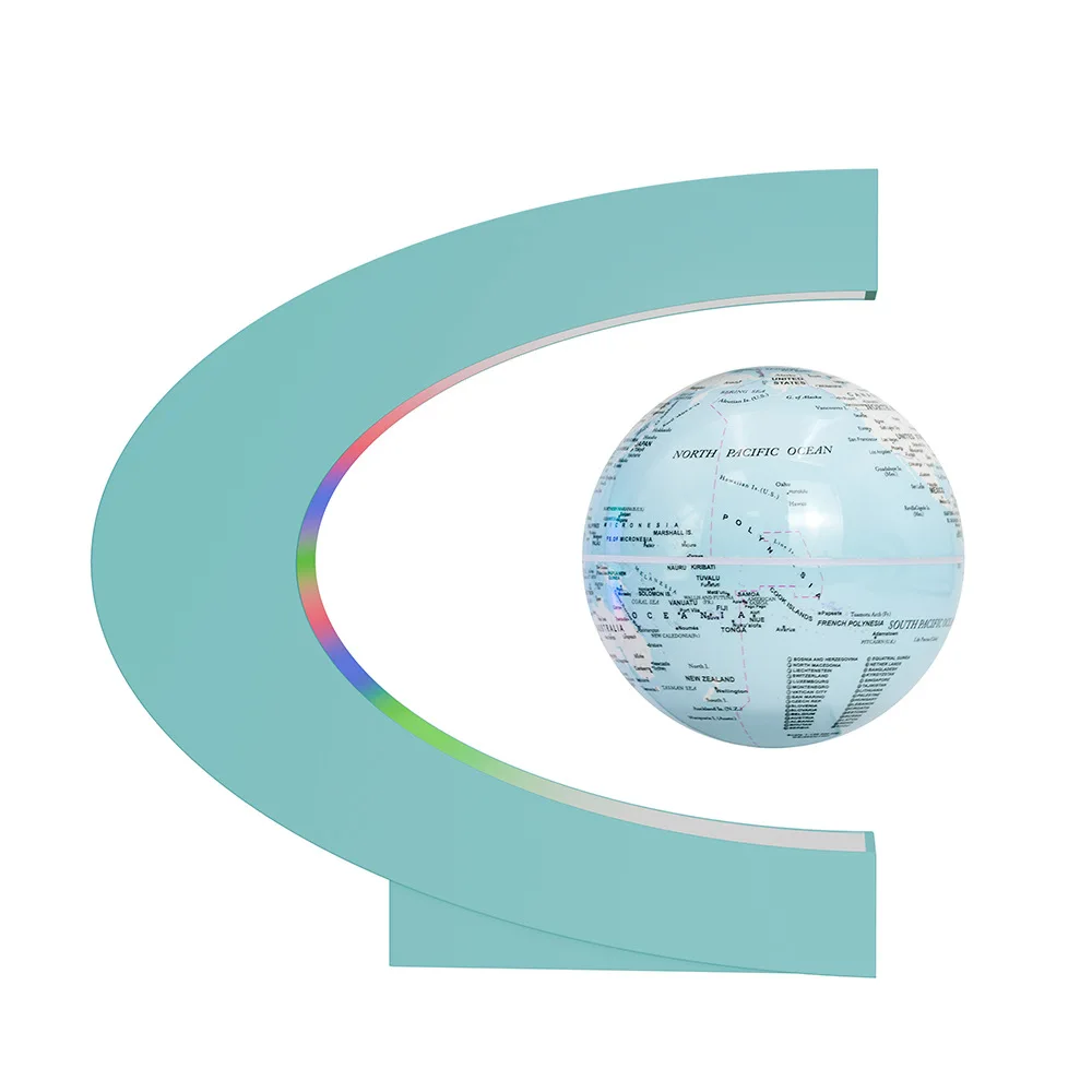 Globe terrestre lumineux flottant design en lévitation magnétique avec éclairage LED coloré