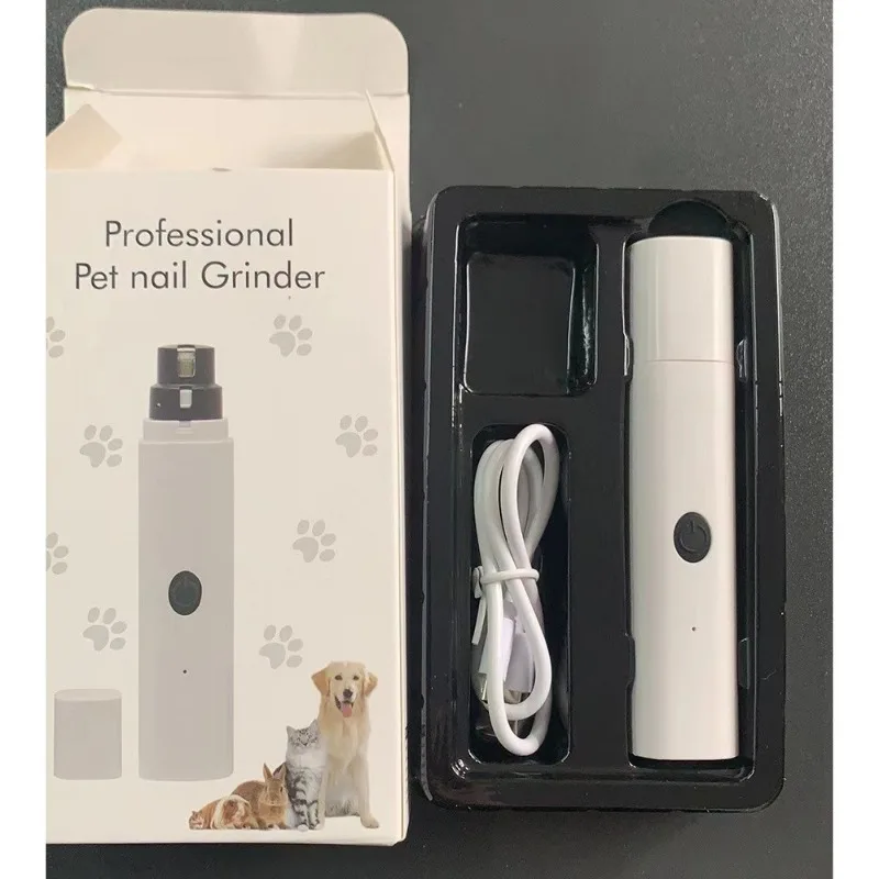 Electric Dog Nail Clippers Grinders Rechargeable USB LED Light Pet