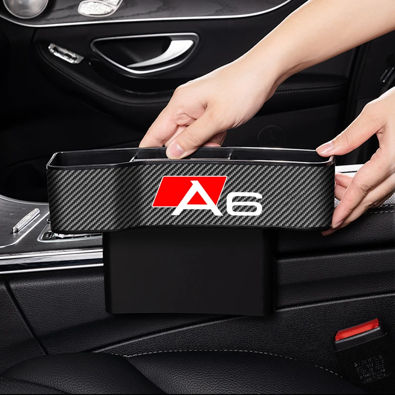 Car Seat Carbon Fiber Slot Storage Box/bag For Audi A3 A4 A5 A6 A7 A8
