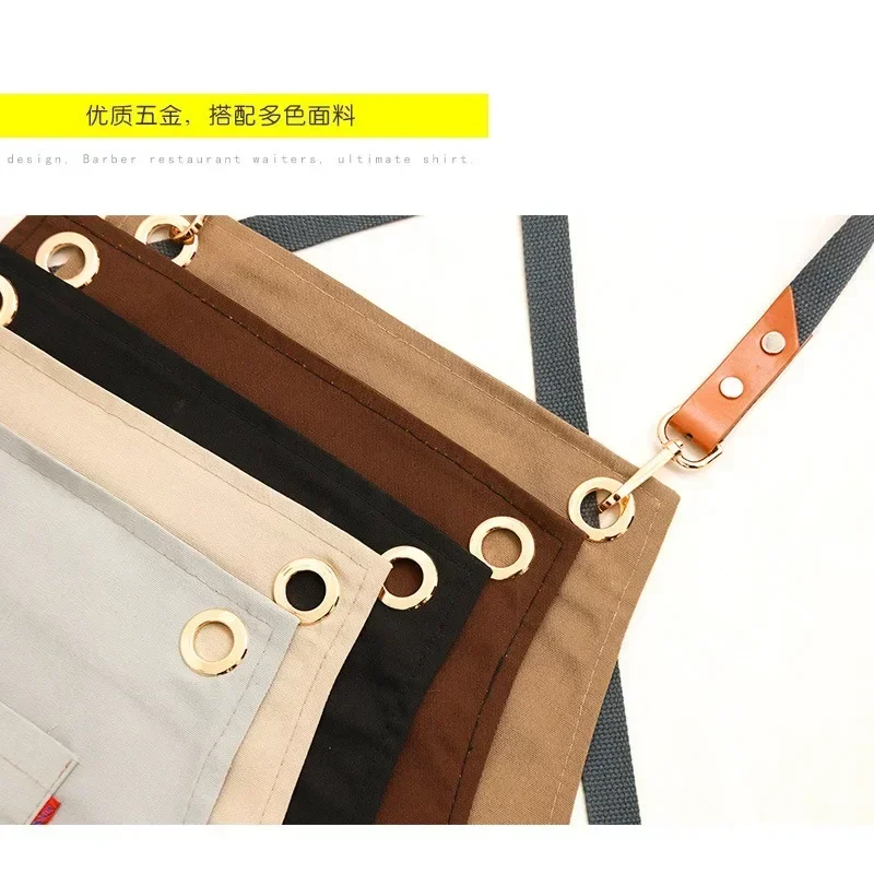 

Мужские фартуки, рабочие фартуки, кухонные рабочие толстые водонепроницаемые защитные карманы для кофейного холста, садовый салон с для