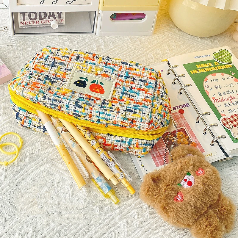 Acheter Petit sac à crayons parfumé, étui à stylos, pochette de rangement  Portable en tissu tissé pour papeterie scolaire et cosmétique