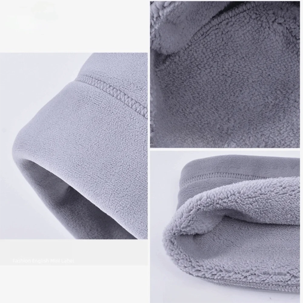 Soft Elastic Cap Scarf Set Solid Color Fleece Lining Compact Scarf All-match Korean Style Beanie Hat Boys