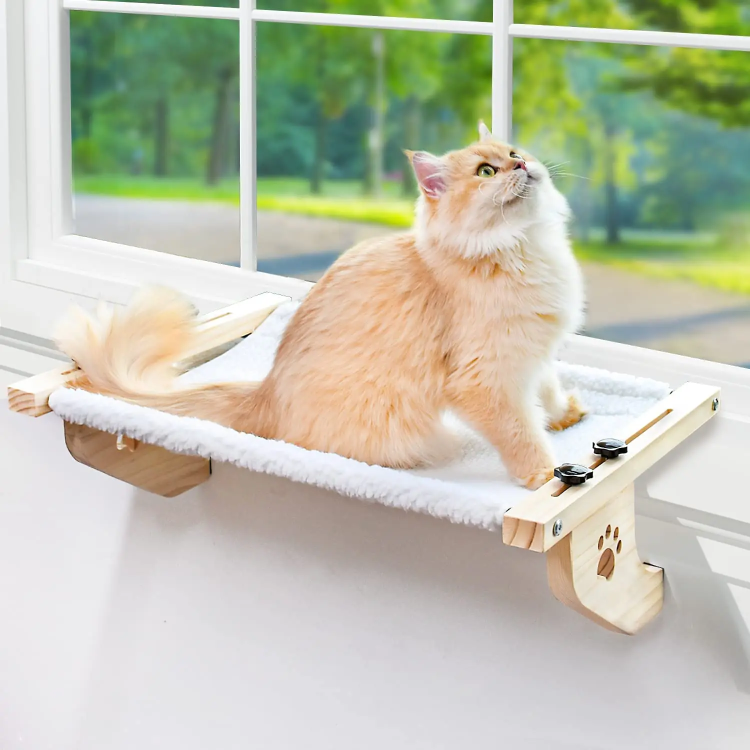 

Cat hammock cat house cat bed wooden hanging cat hanging basket hanging nest cat bed window balcony pet supplies