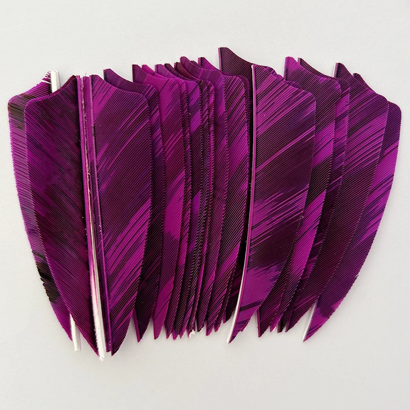 50Pcs 3 Inch Arrow Feathers Fletching Shield Cut Right Wing Ink Painting Turkey Feather Vanes Archery DIY Accessories 6