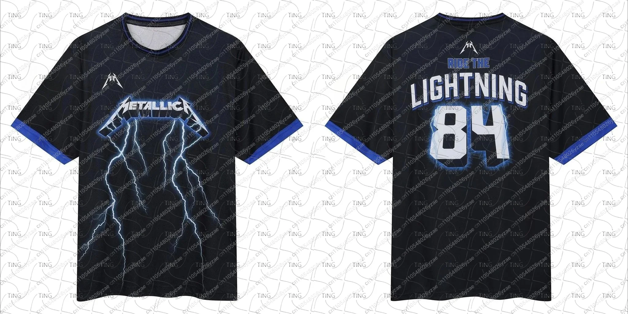 2026 Summer Unisex "Riding The Lightning Stone" Metal Band 3D Print Quick-Drying Breathable Oversized T-Shirt