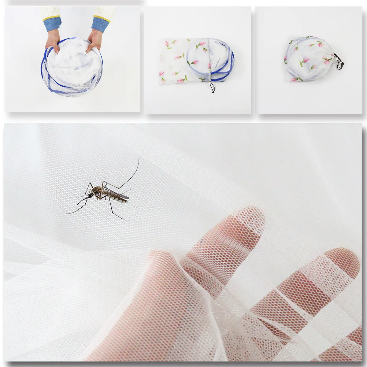 Verão mosquitos faciais ao ar livre dobrável net inseto-resistente circular  cabeça mosquiteiro portátil cama redes instalação gratuita