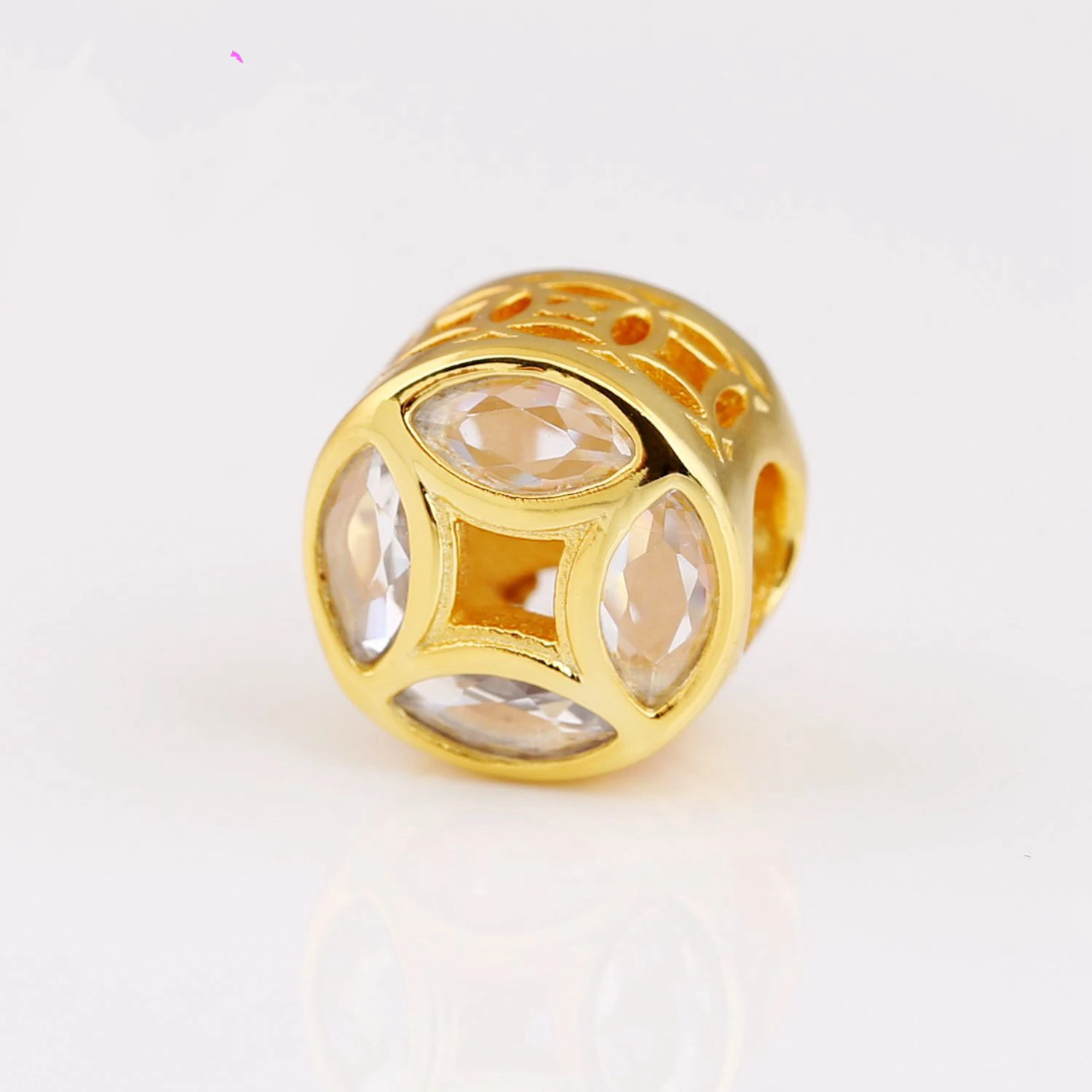 

Pan S925 silver beads 19 Valentine's day gold money beads
